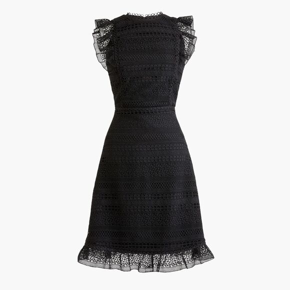 J.Crew Cap-sleeve ruffle dress in mixed lace - Picture 2 of 11
